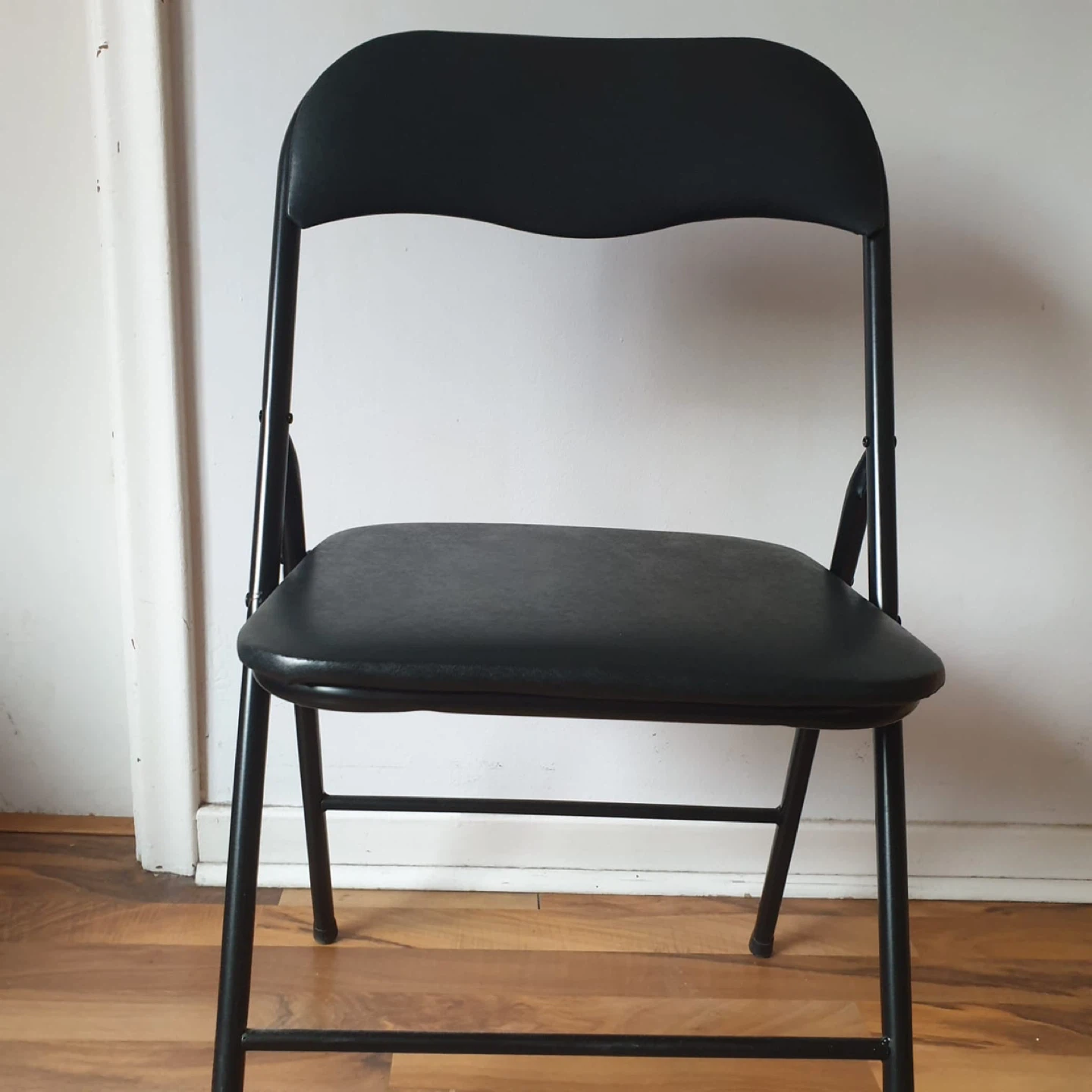 2 Black Folding Chairs
