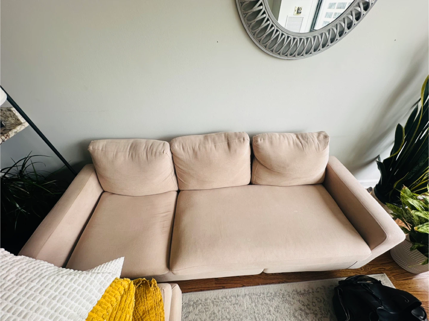 Beige Sectional Sofa - 77.6" Wide - photo 3
