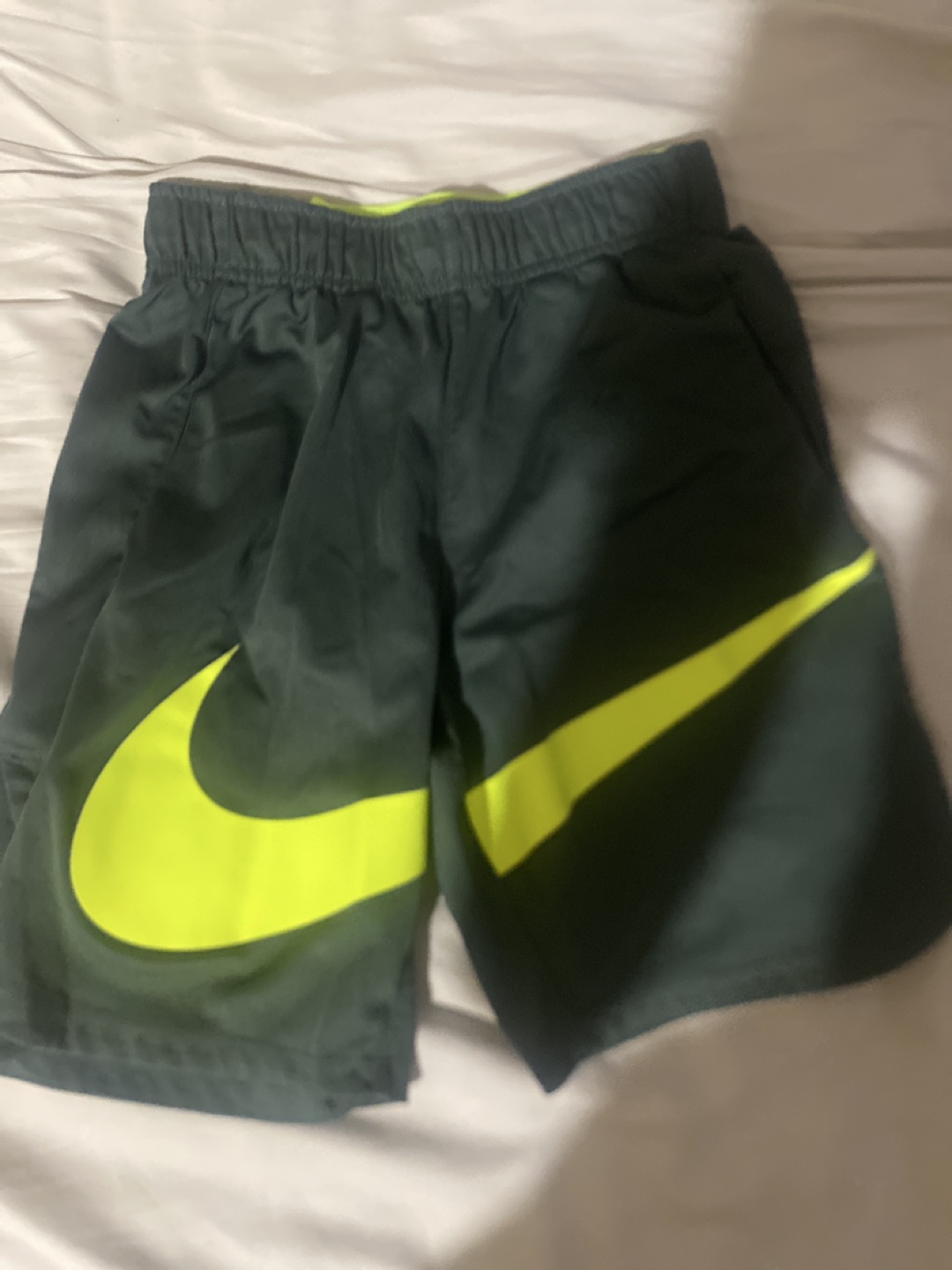Nike Shorts - Green with Yellow Logo