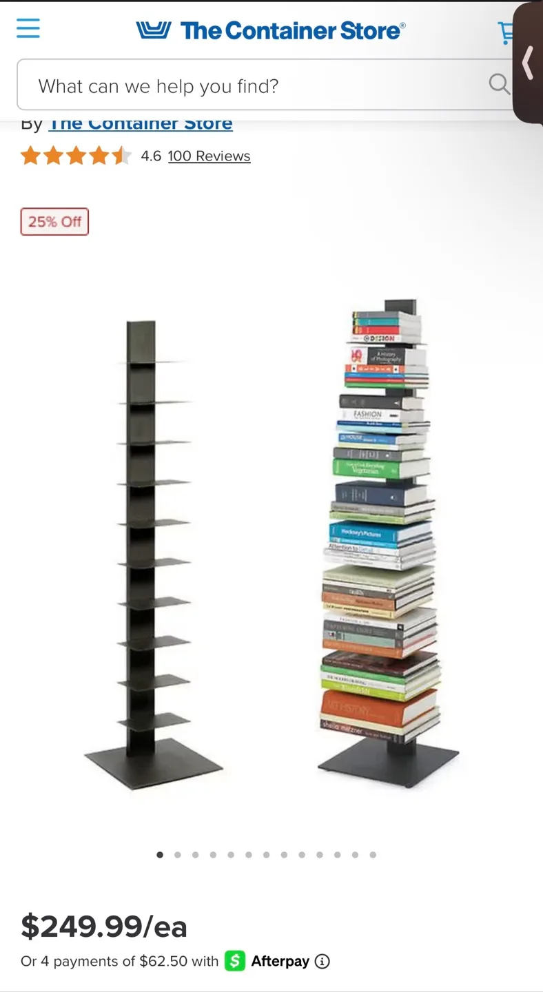 The Container Store Floating Bookshelf - Anthracite thumbnail