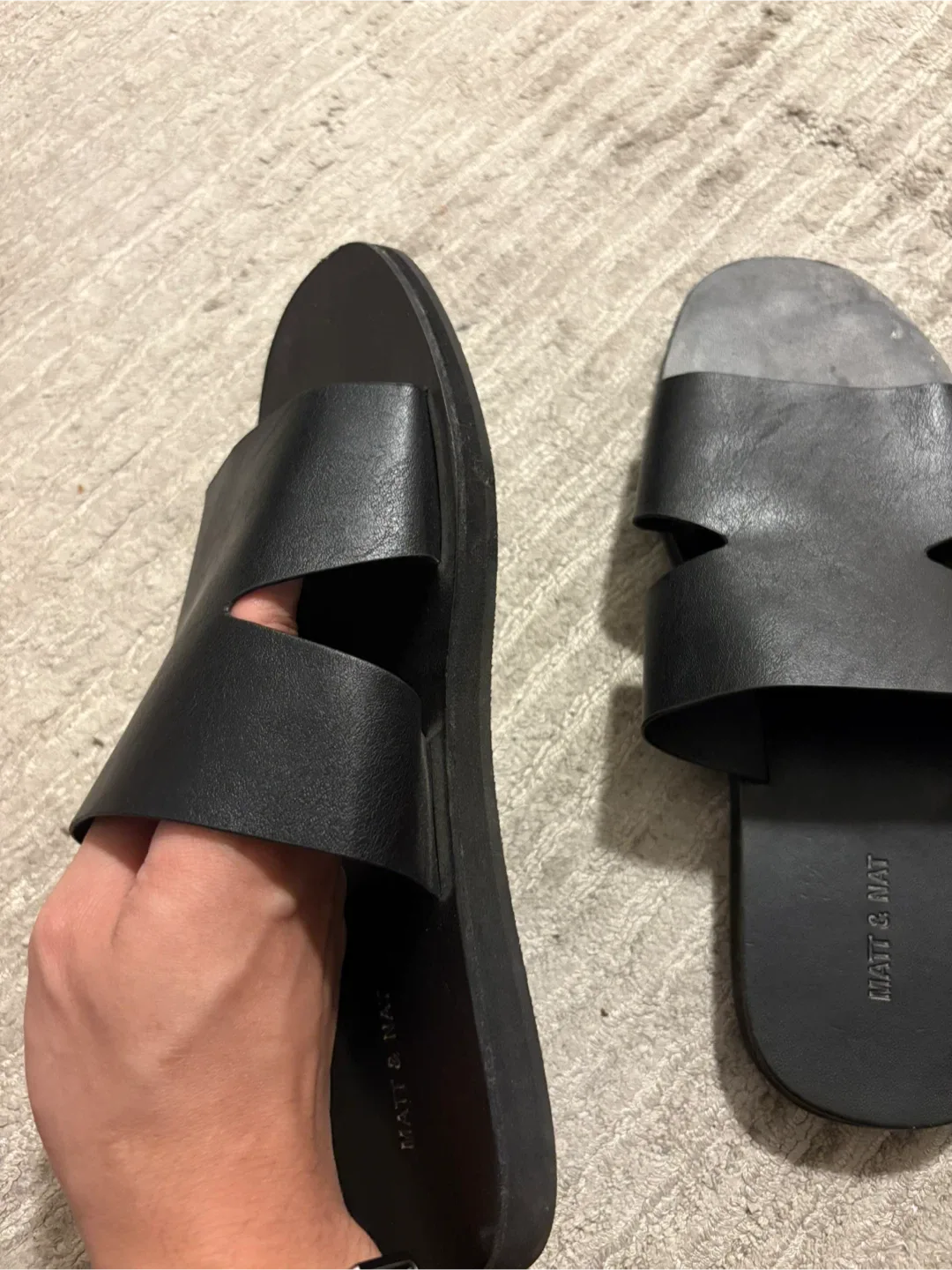 Matt & Nat Black Vegan Leather Sandals image indicator(4)