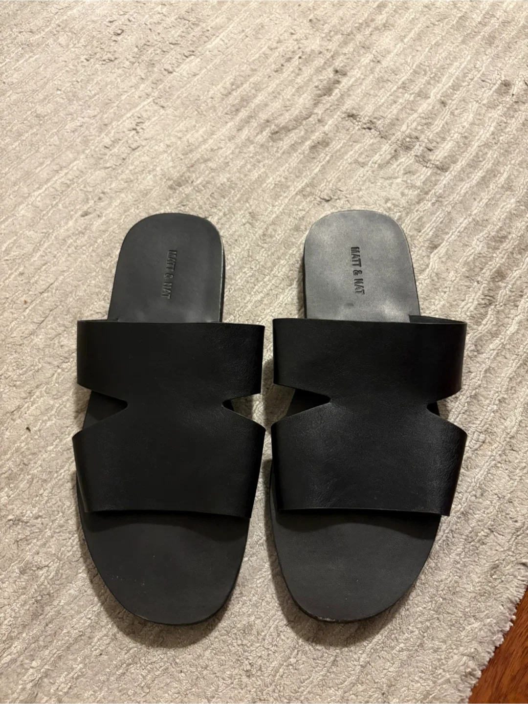 Matt & Nat Black Vegan Leather Sandals thumbnail
