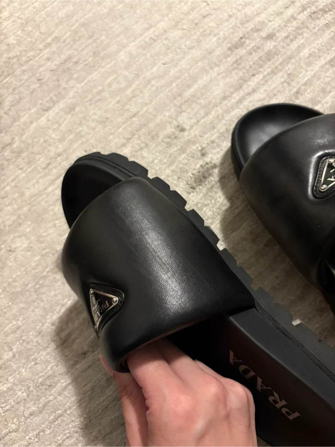 Prada Black Padded Slide Sandals image indicator(2)