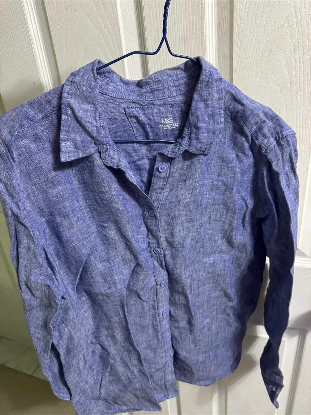 M&S Collection Blue Linen Shirt