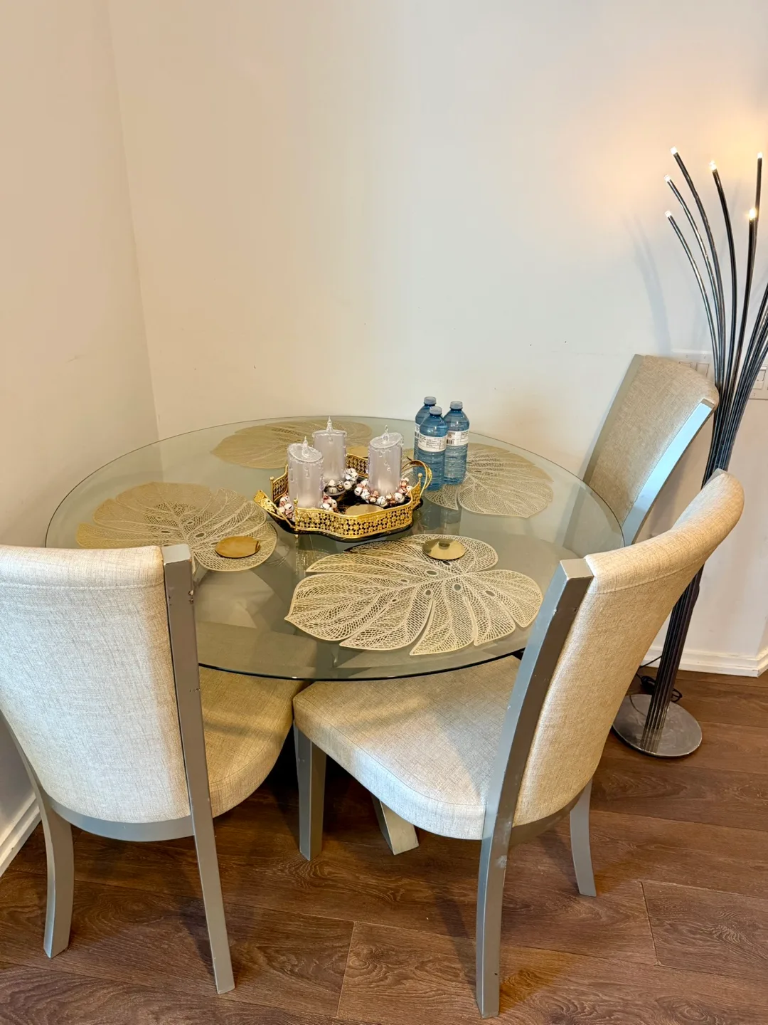 Glass Round Dining Table with 4 Chairs image indicator(3)