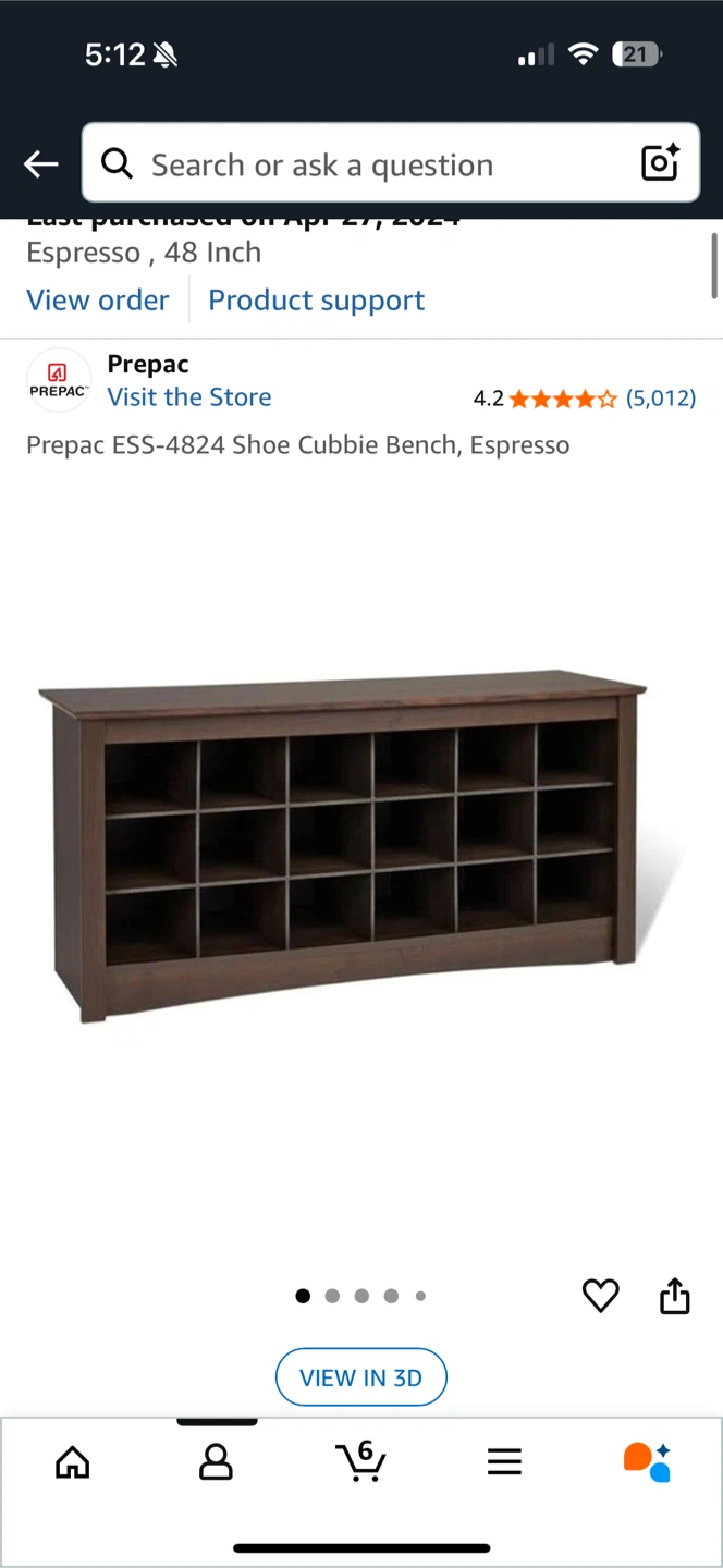 Prepac ESS-4824 Espresso Shoe Cubbie Bench - photo 4