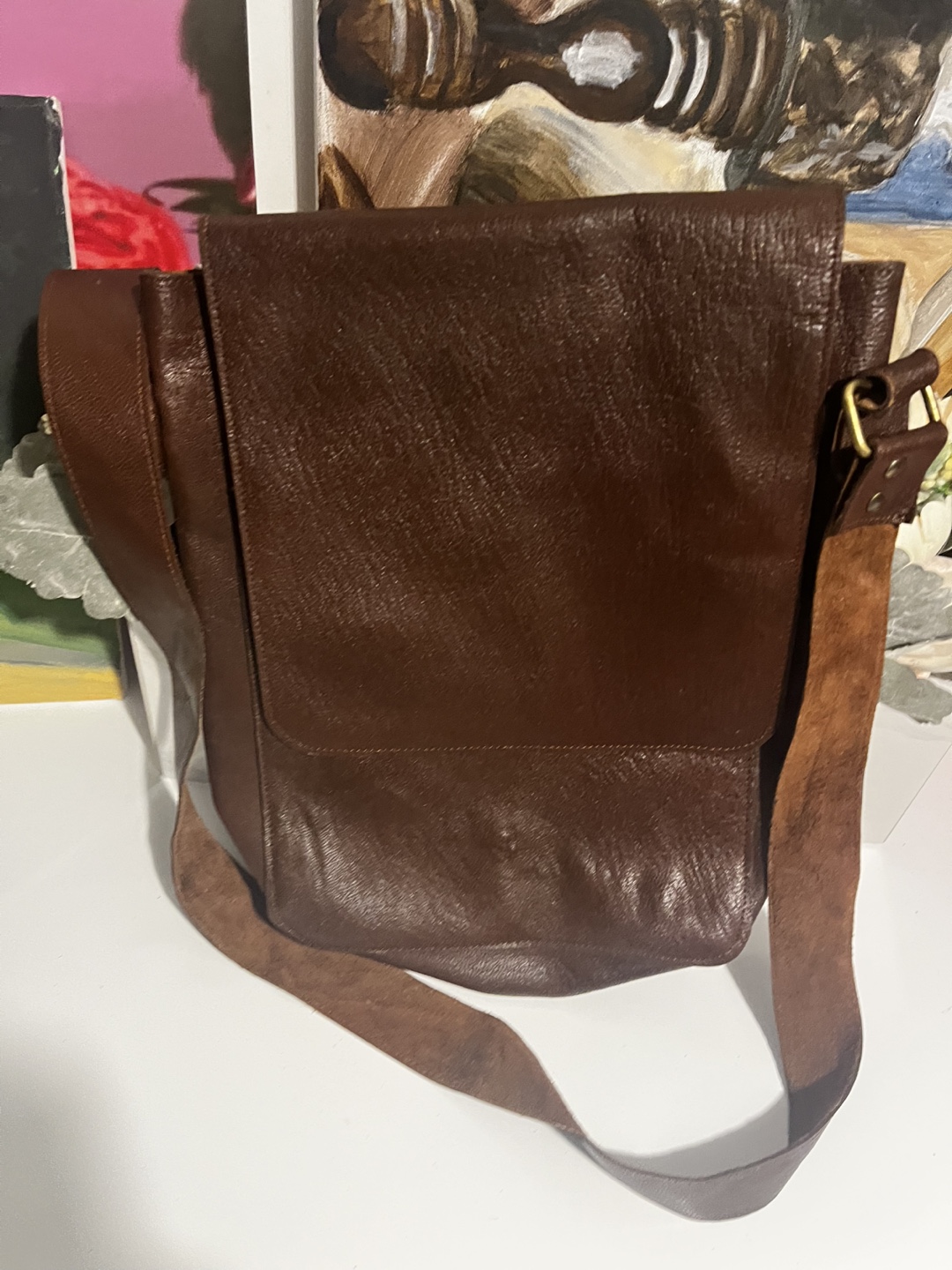 Brown Leather Messenger Bag - photo 5