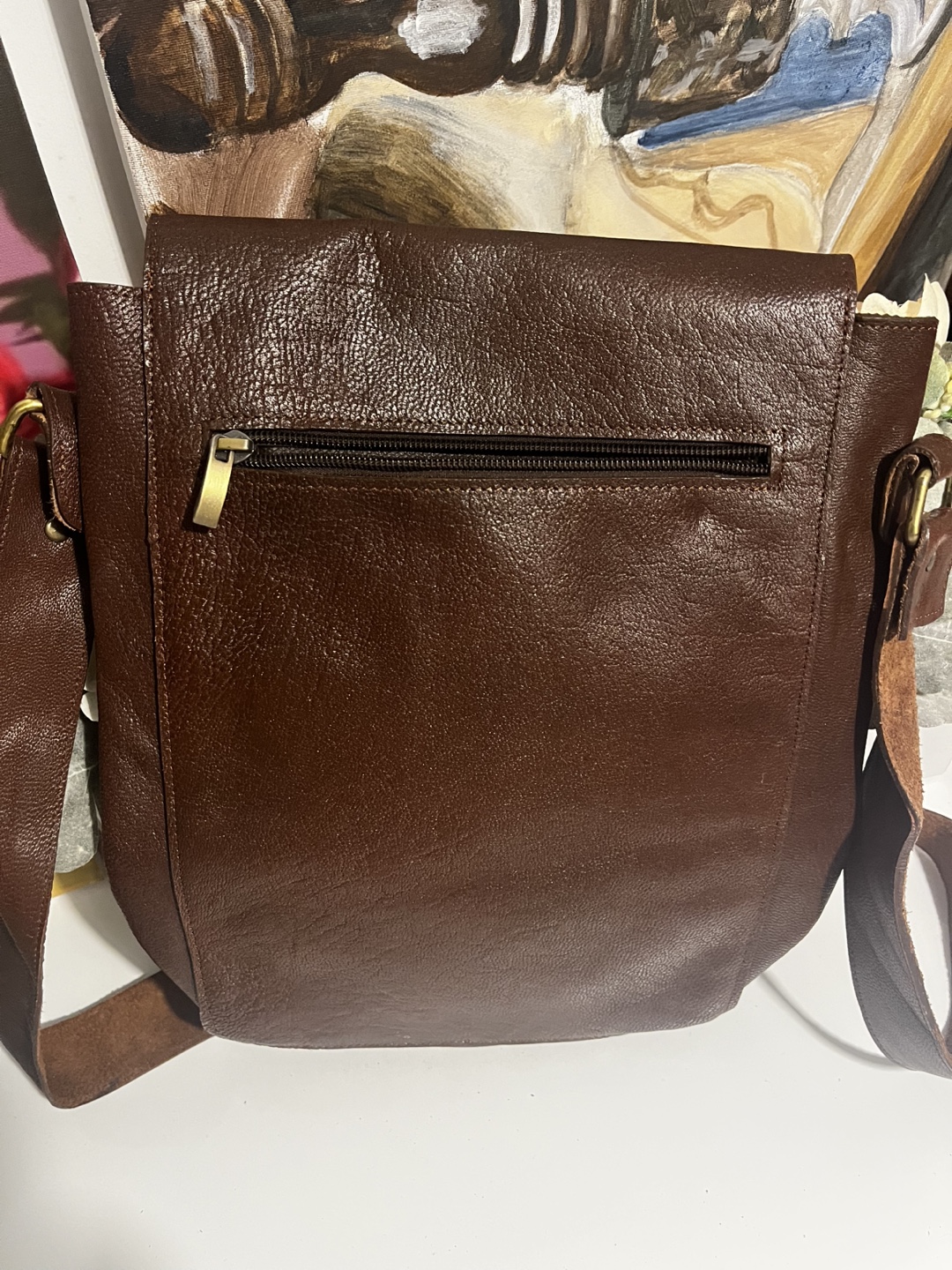Brown Leather Messenger Bag - photo 4