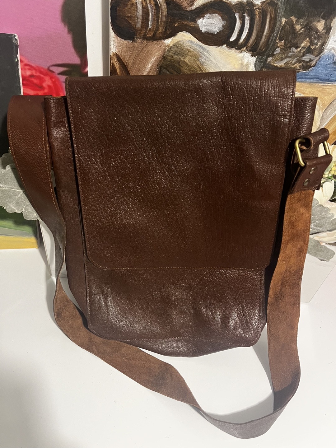 Brown Leather Messenger Bag - photo 2