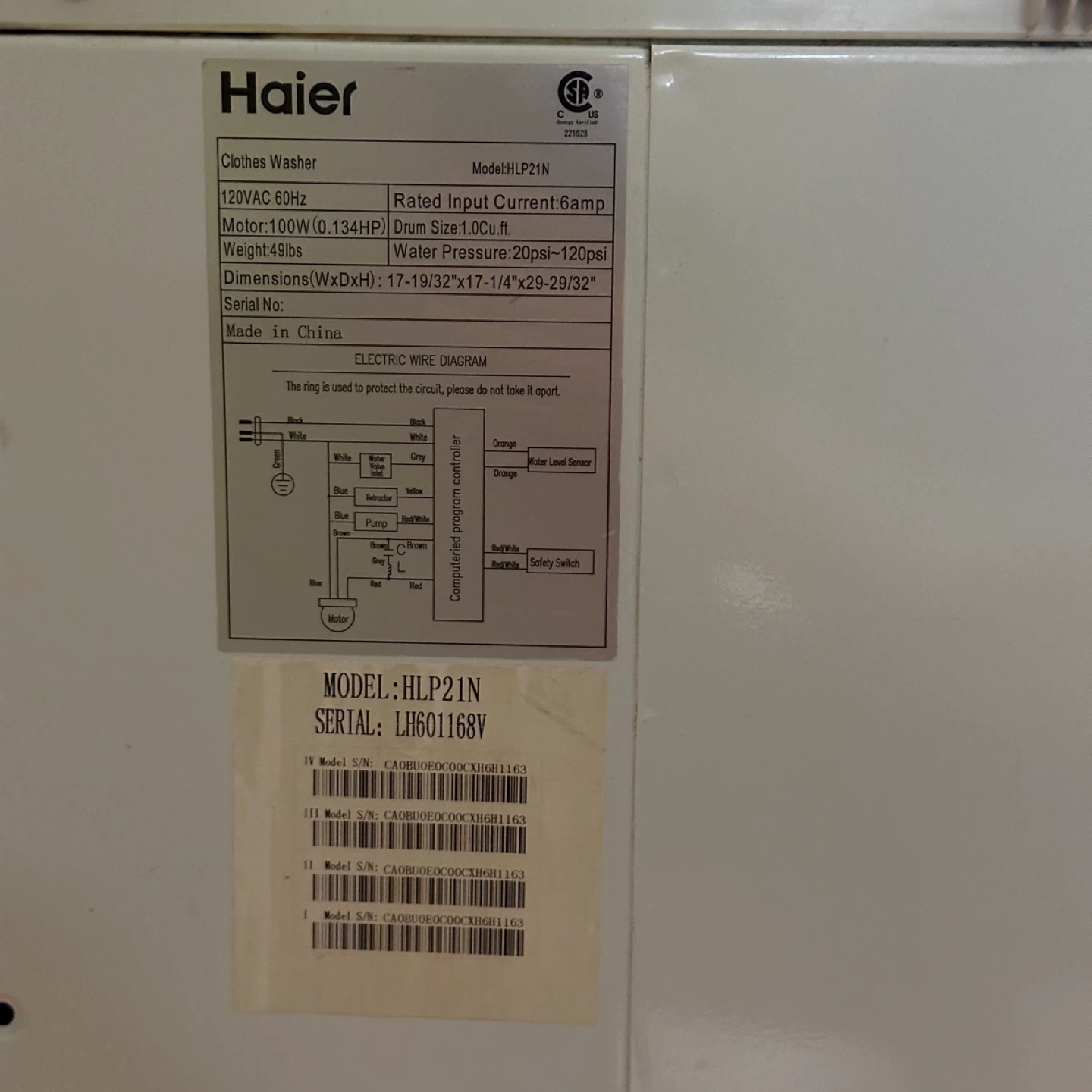 Haier portable washing machine HLP21N - photo 3