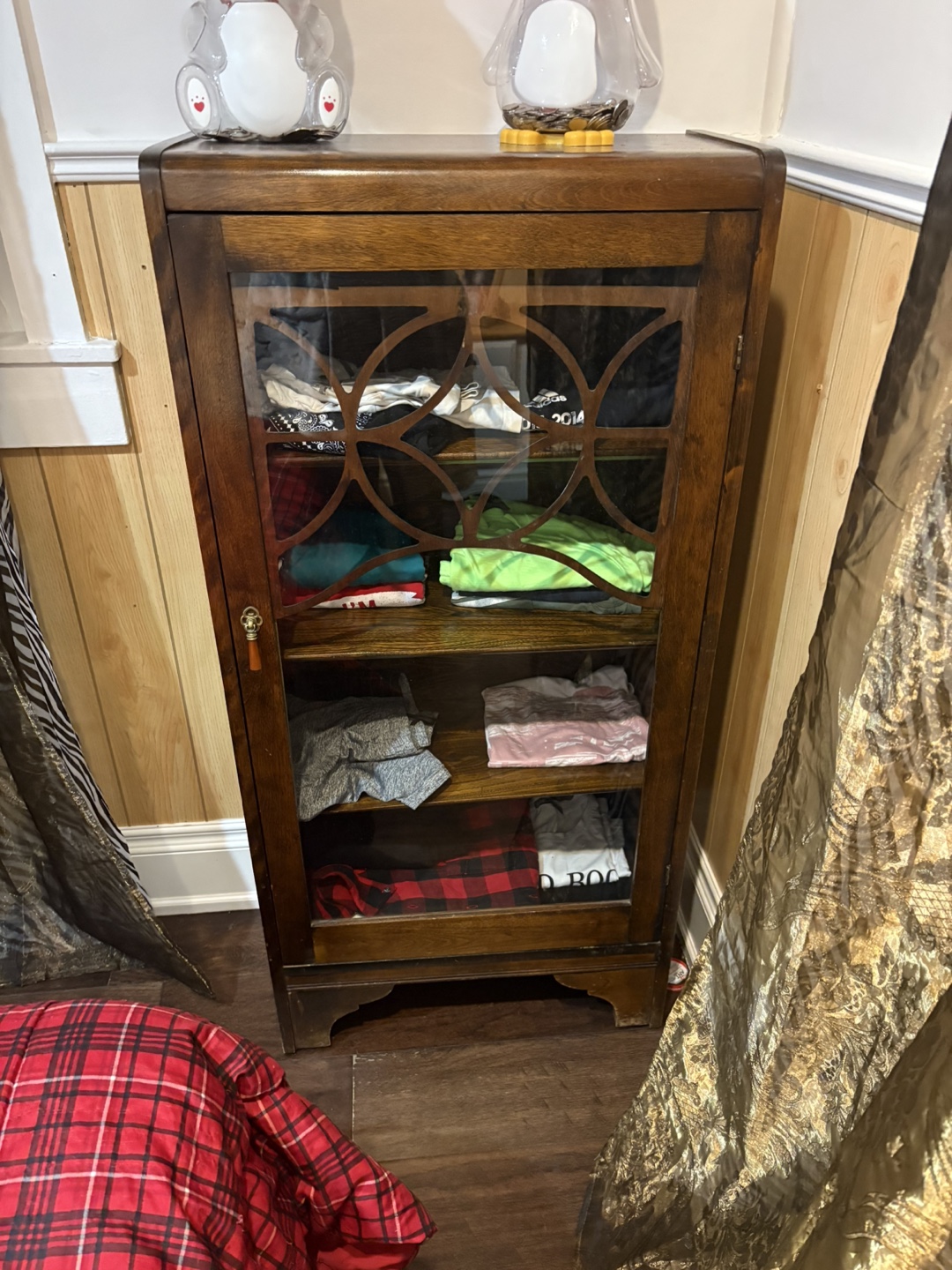 Wooden Display Cabinet with Glass Door