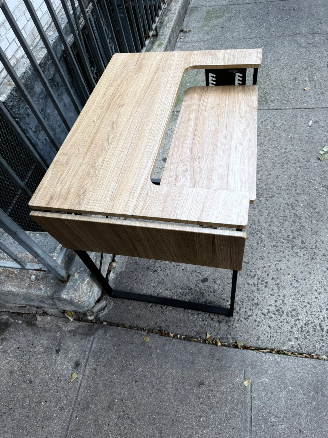 Free Wood & Black Metal Desk - photo 3