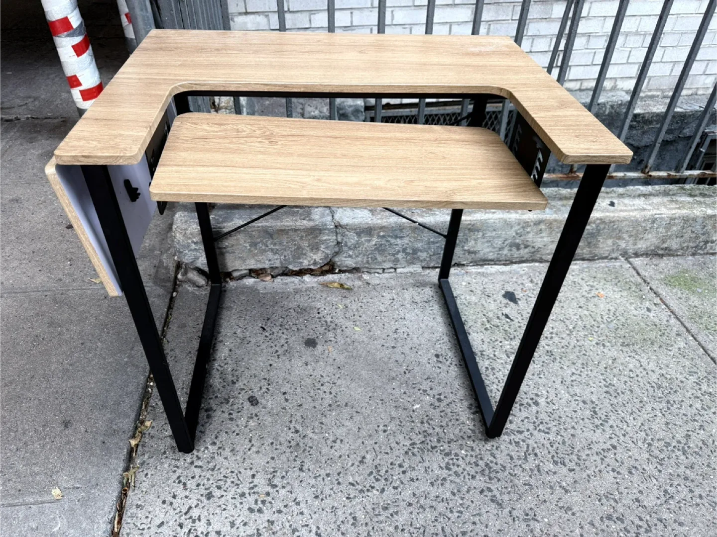 Free Wood & Black Metal Desk thumbnail