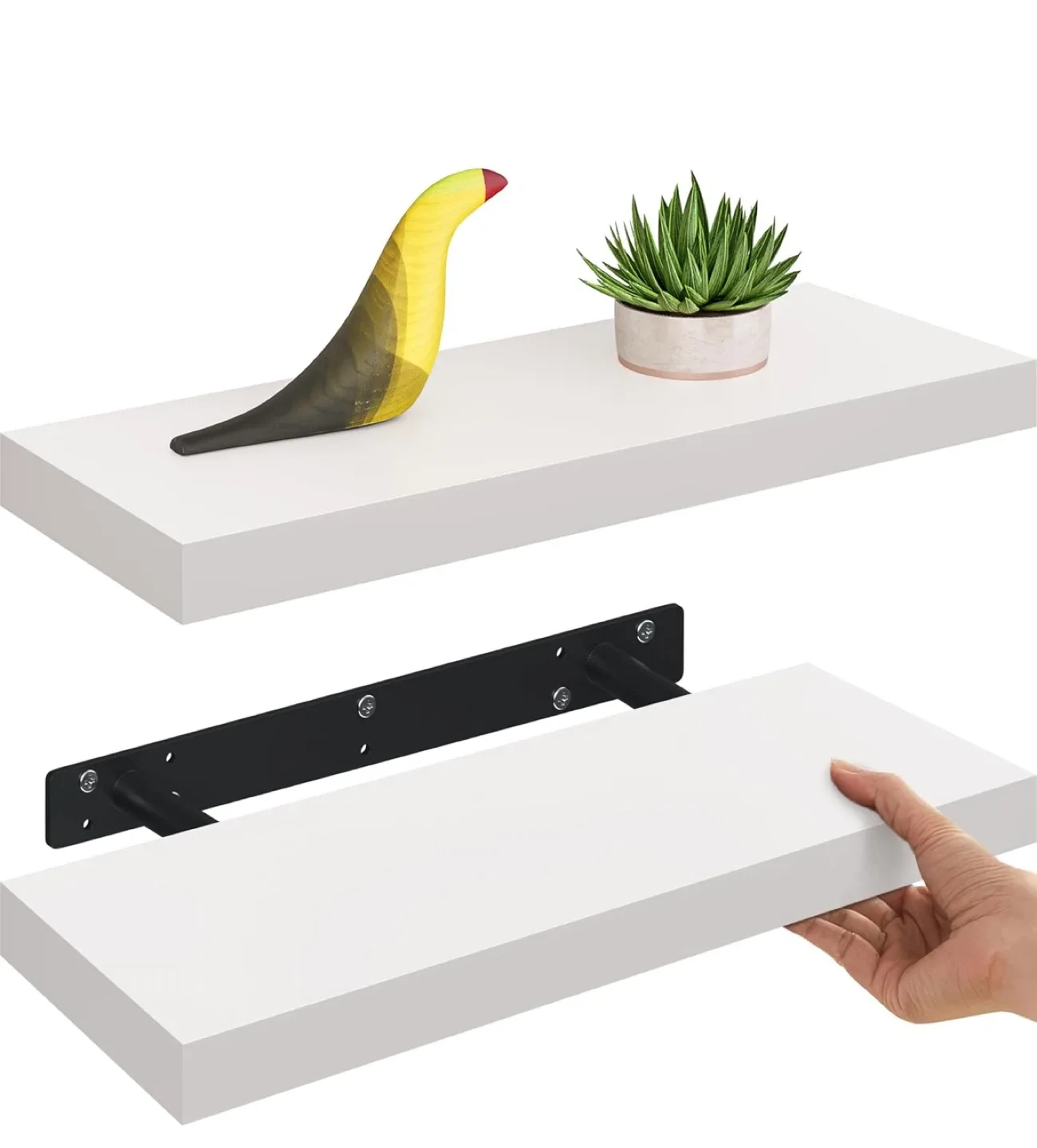 White Floating Shelves, 15 3/4" x 6" thumbnail