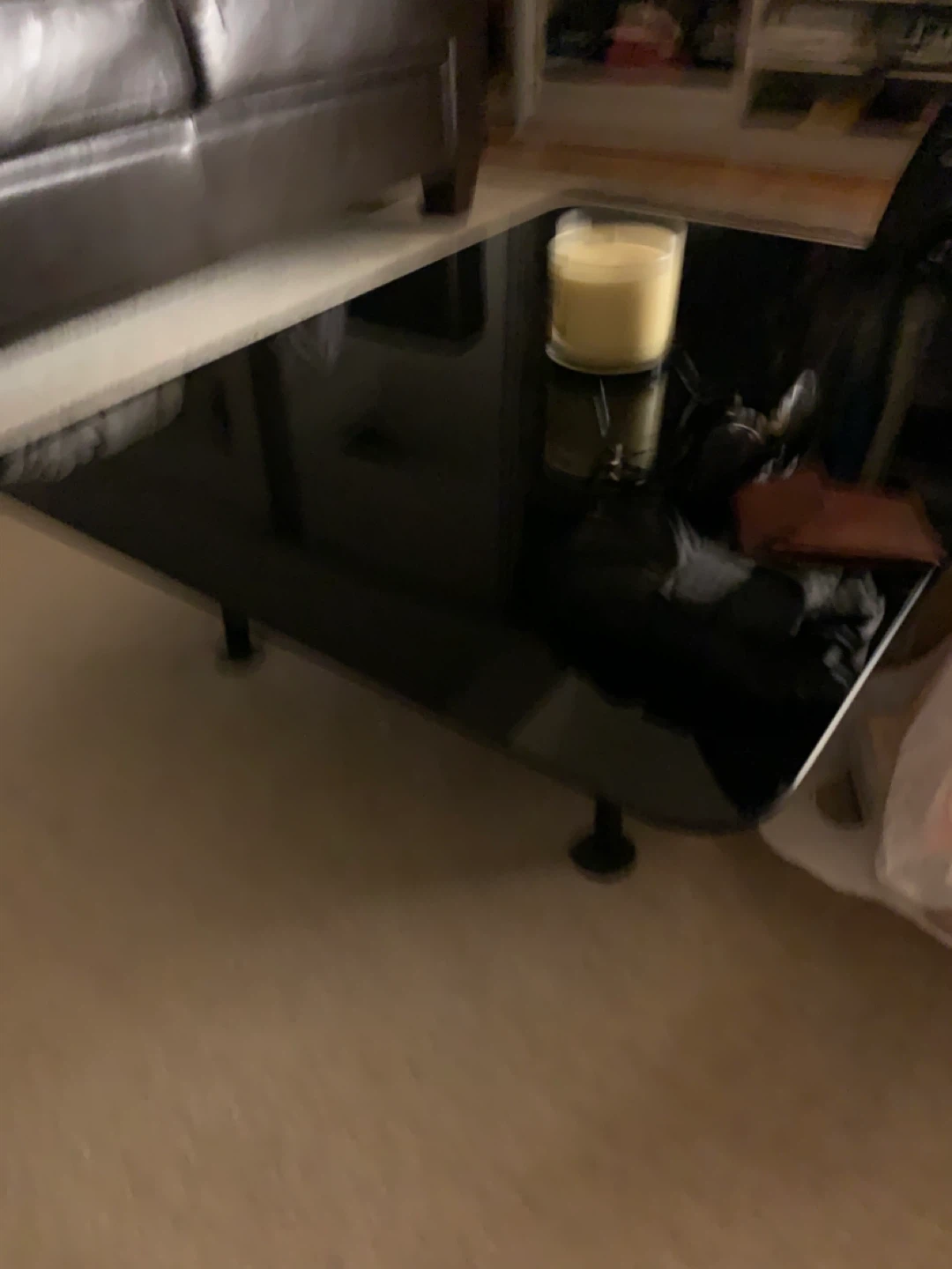 Black Glass Coffee Table - photo 2