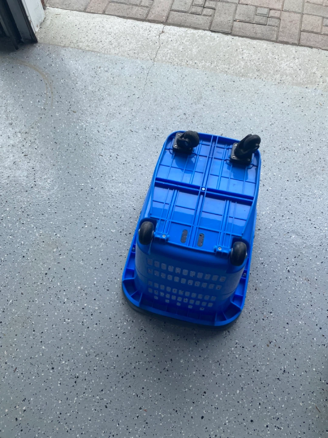 Blue Rolling Shopping Basket