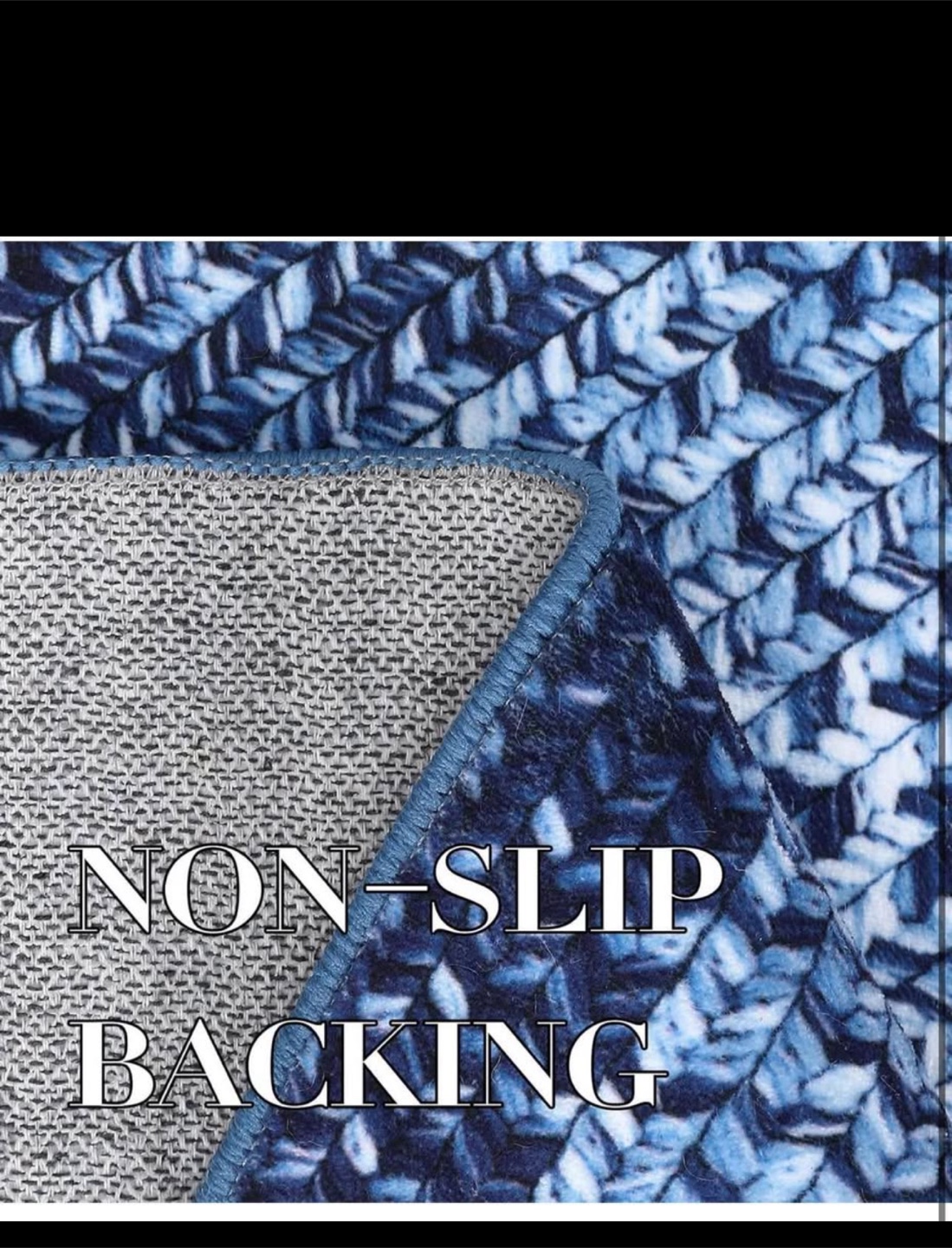 Blue Braided Rug - Low Pile Design 6x9 - photo 3