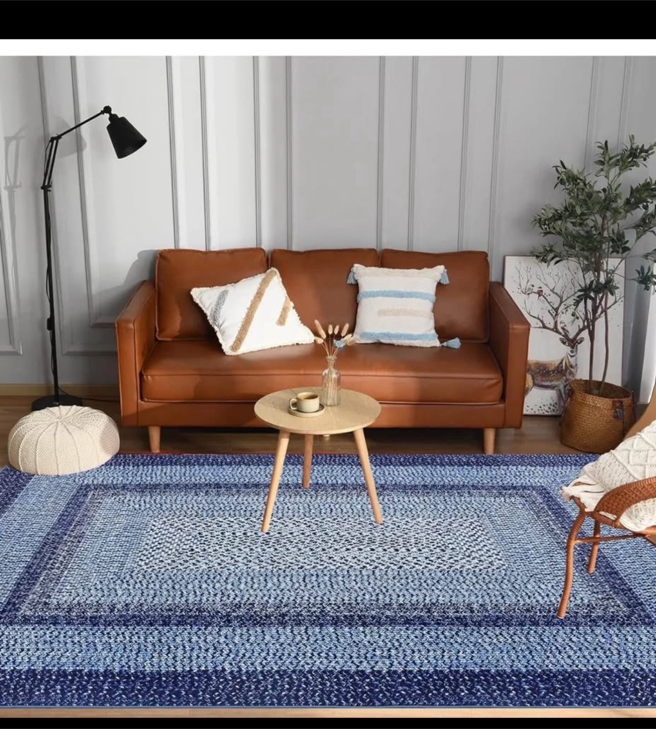 Blue Braided Rug - Low Pile Design 6x9 - photo 2