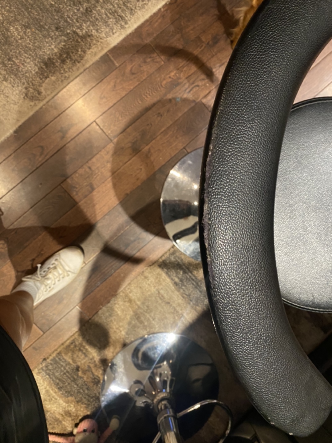 Black Bar Stool with Chrome Base - photo 2