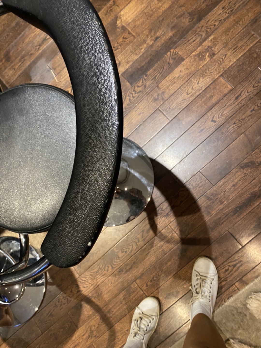 Black Bar Stool with Chrome Base - photo 4