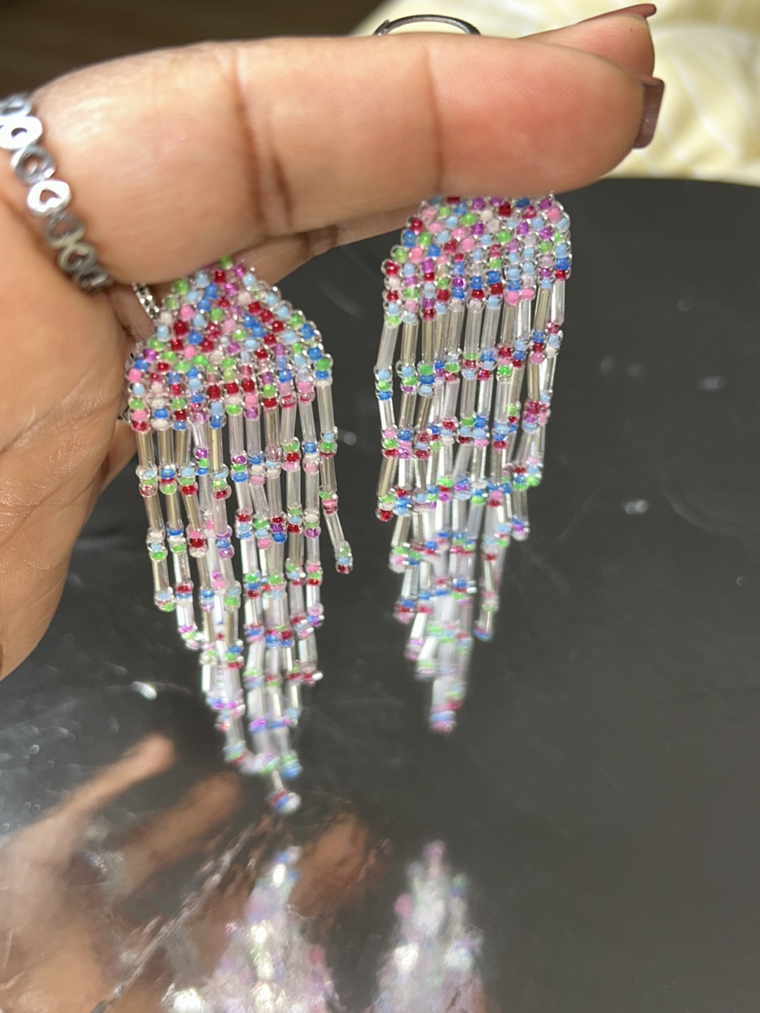 Beaded Fringe Dangle Earrings - photo 2