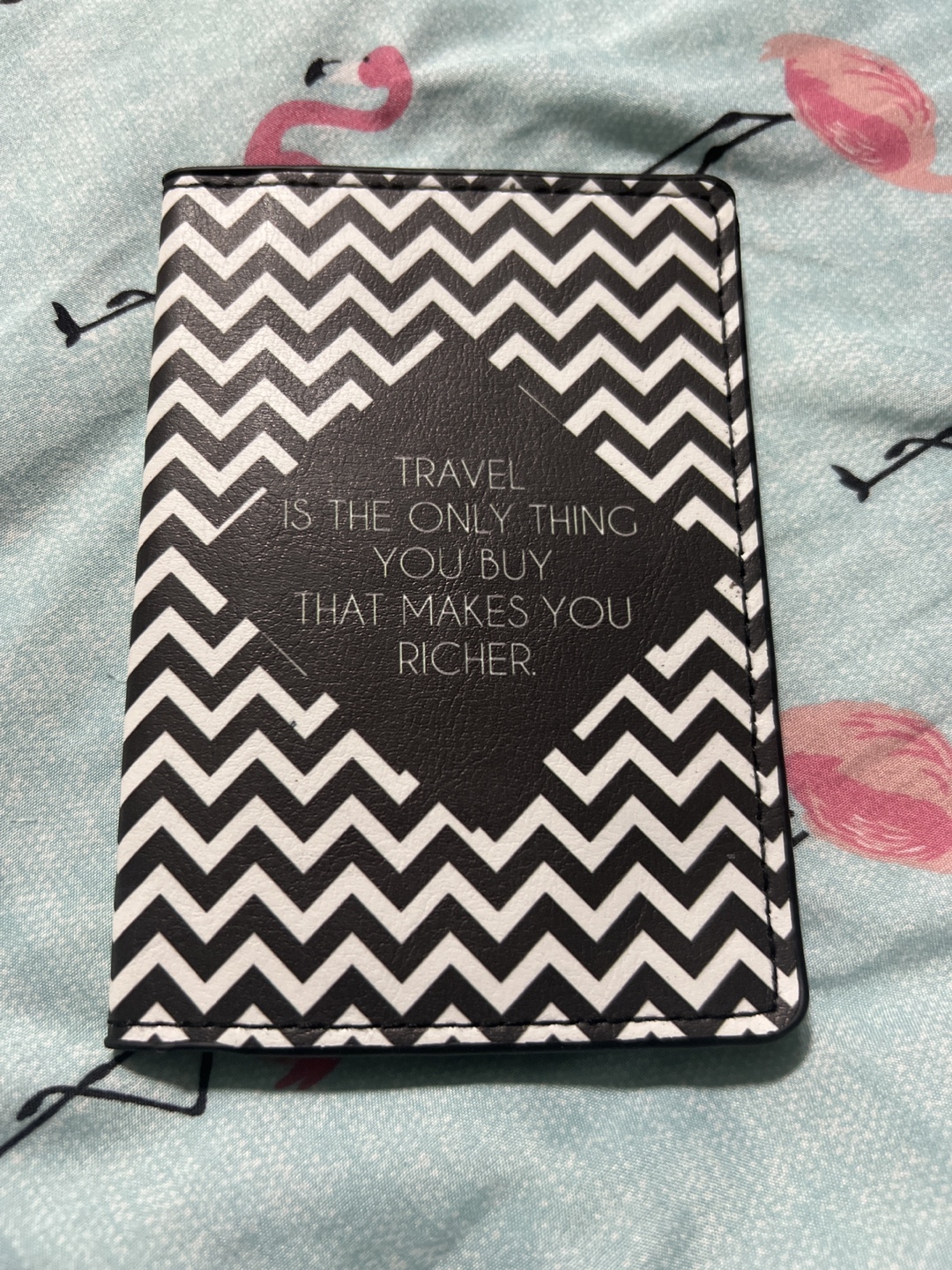 Black & White Chevron Travel passport holder