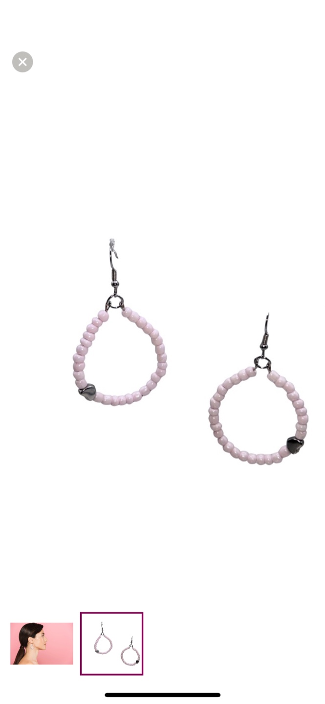 Kkcollectionsss Beaded Hoop Earrings - Pink - photo 2