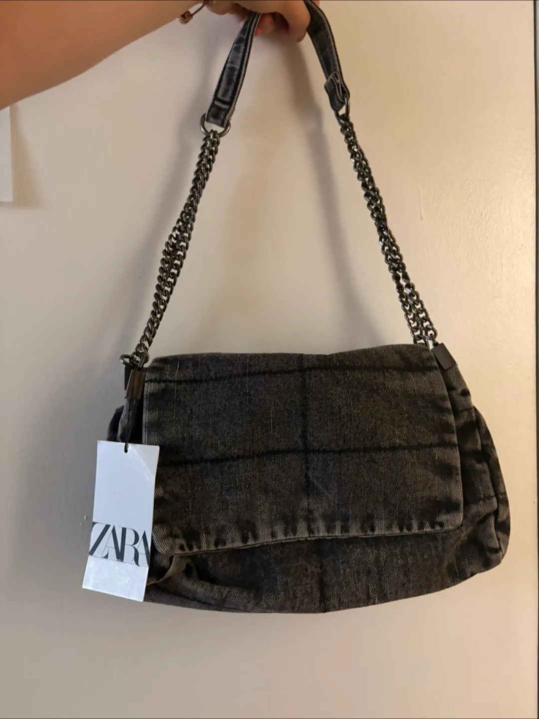 Zara Denim Shoulder Bag thumbnail