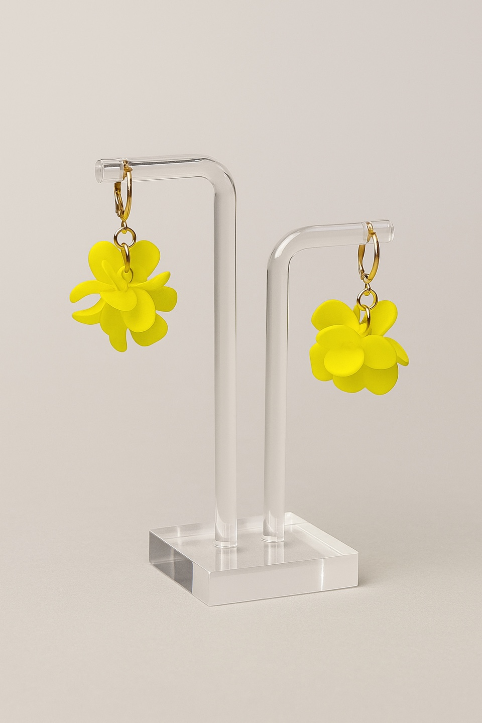 Yellow Flower Drop Earrings