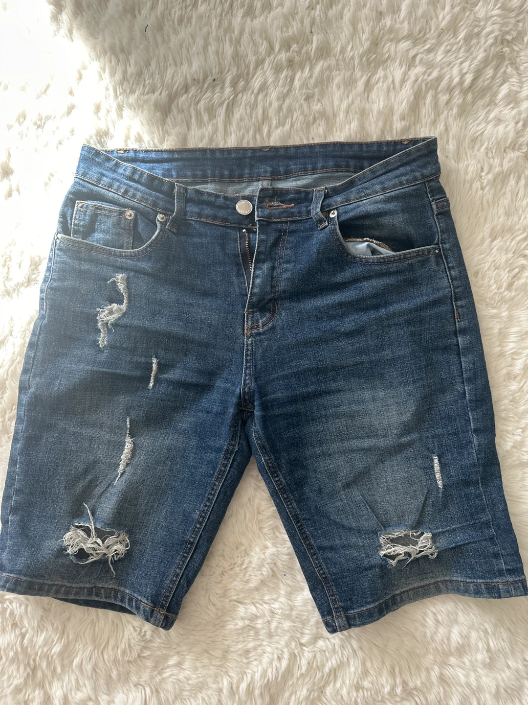 Distressed Denim Shorts