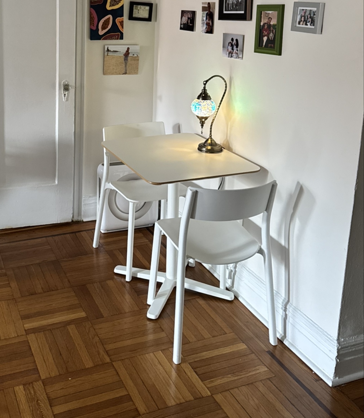 Ikea White Café Table + Chairs - photo 4
