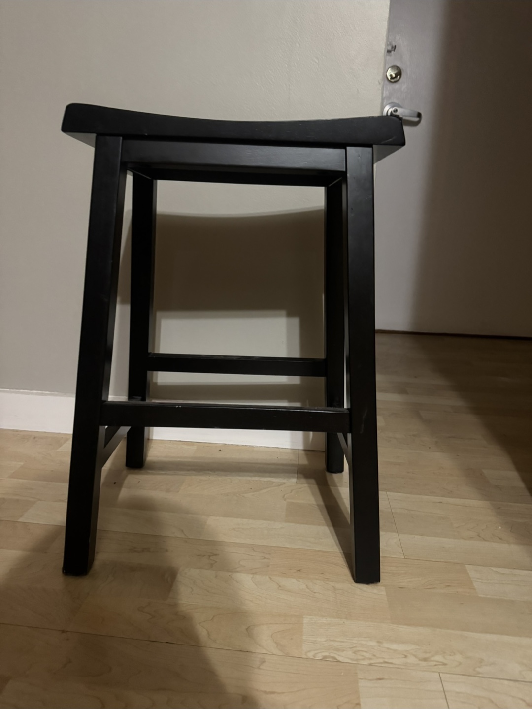 (3X) Black Wooden Bar Stool