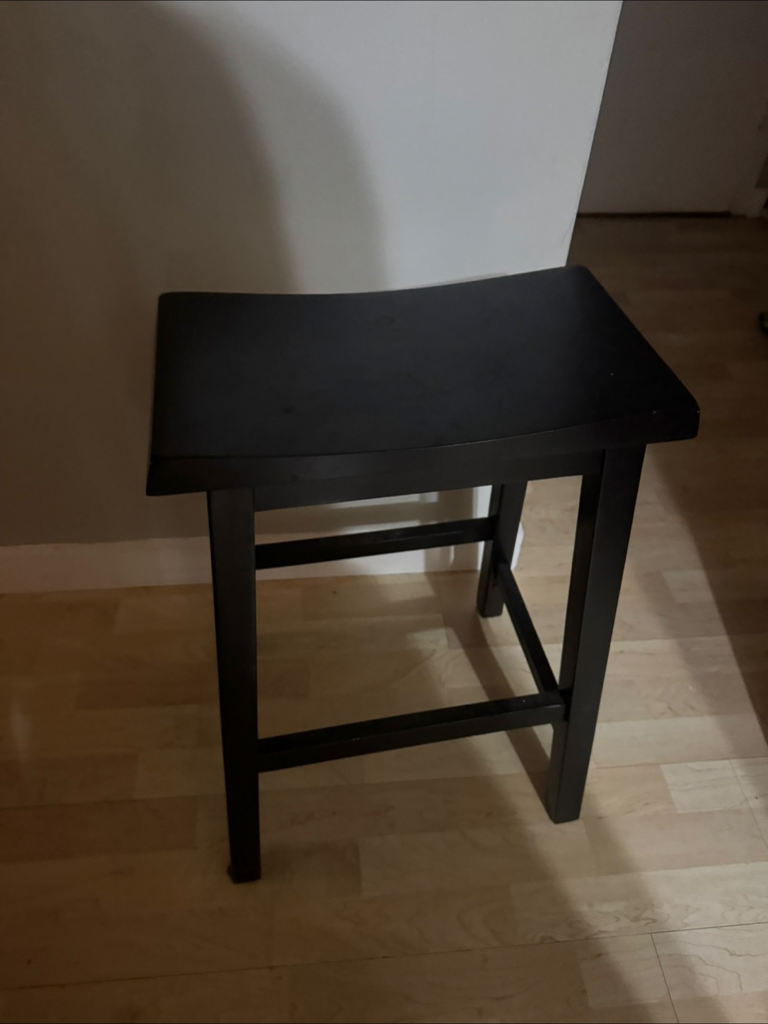 (3X) Black Wooden Bar Stool - photo 3