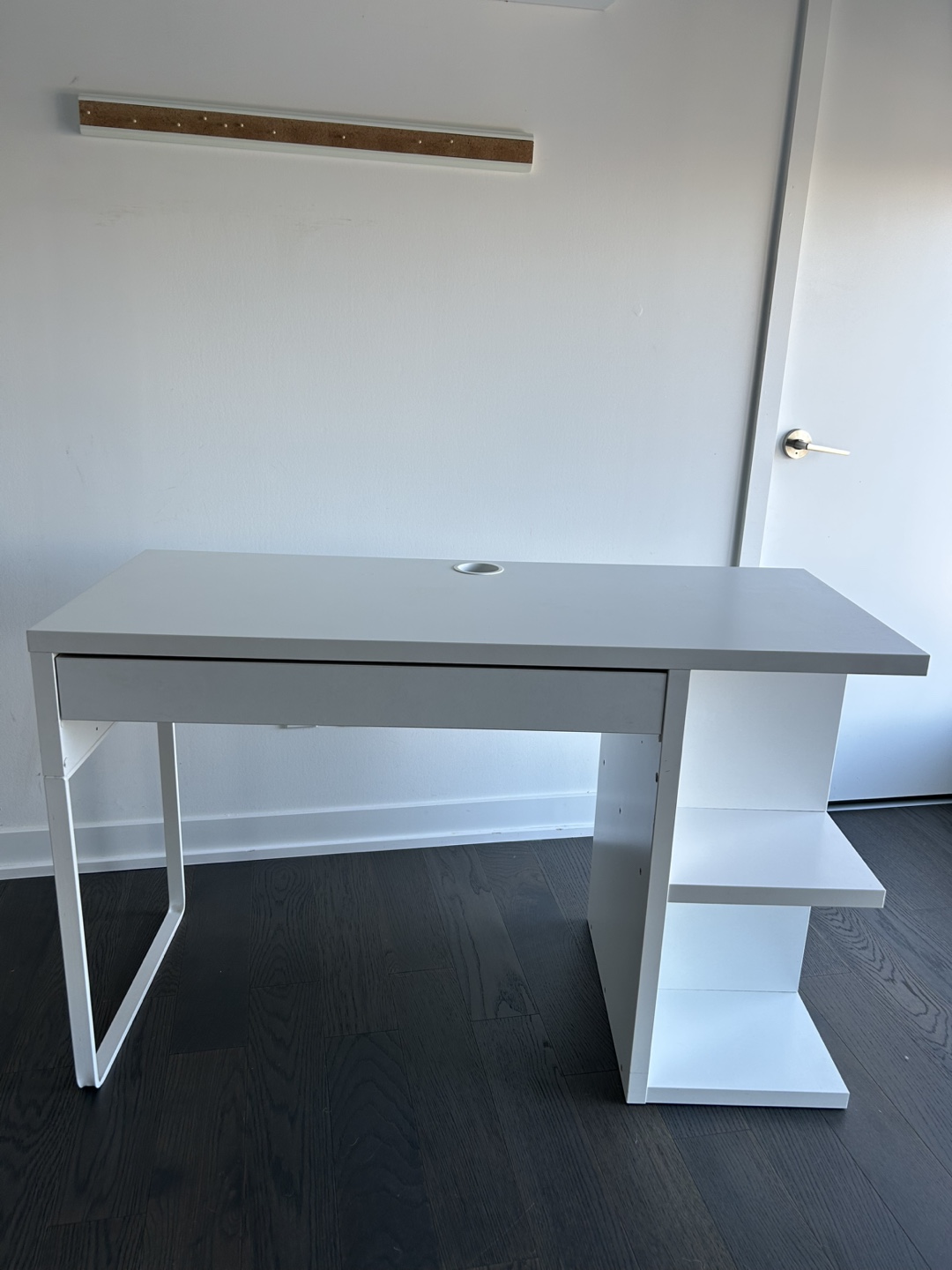 White Desk with Storage Shelves - photo 4
