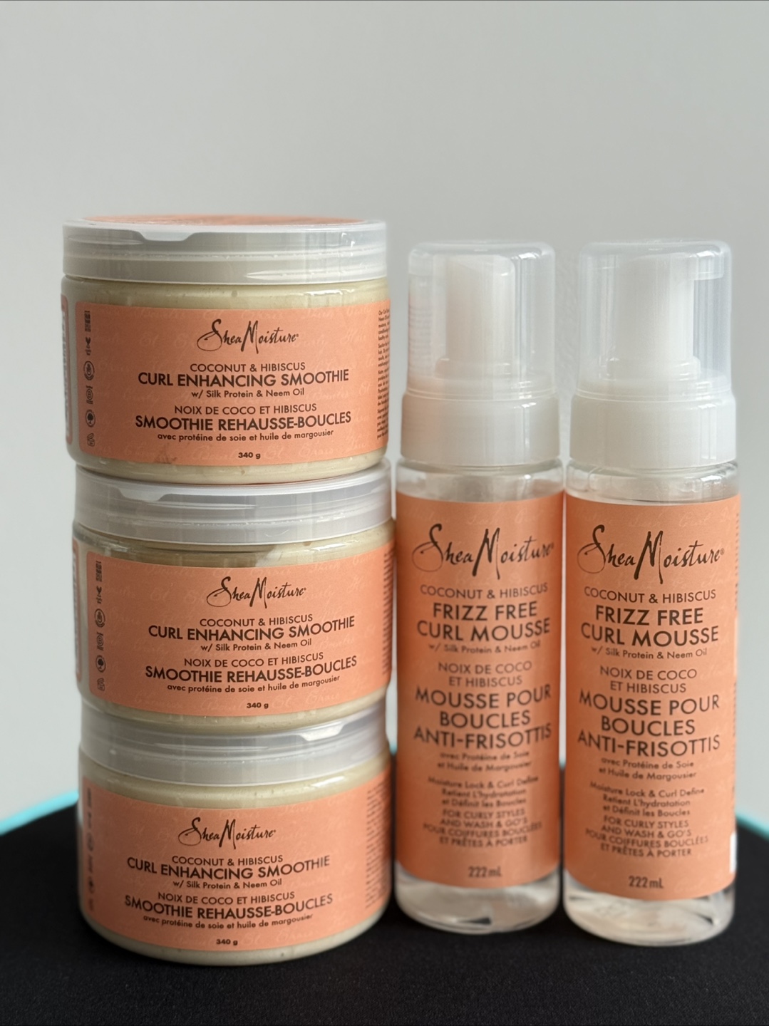 5 bottles of Curl Enhancing Smoothie & Frizz Free Curl Mousse