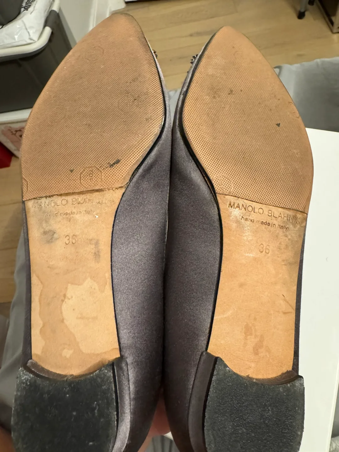 Manolo Blahnik Satin Hangisi Flats image indicator(3)