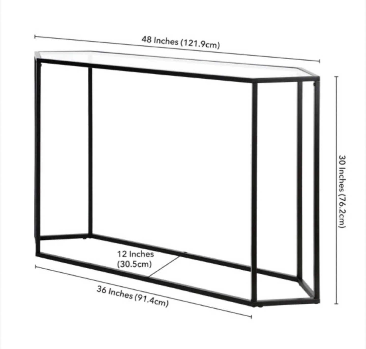 Console Table - Glass Top, Silver Frame - photo 4
