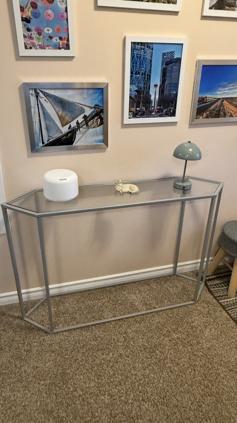 Console Table - Glass Top, Silver Frame - photo 2