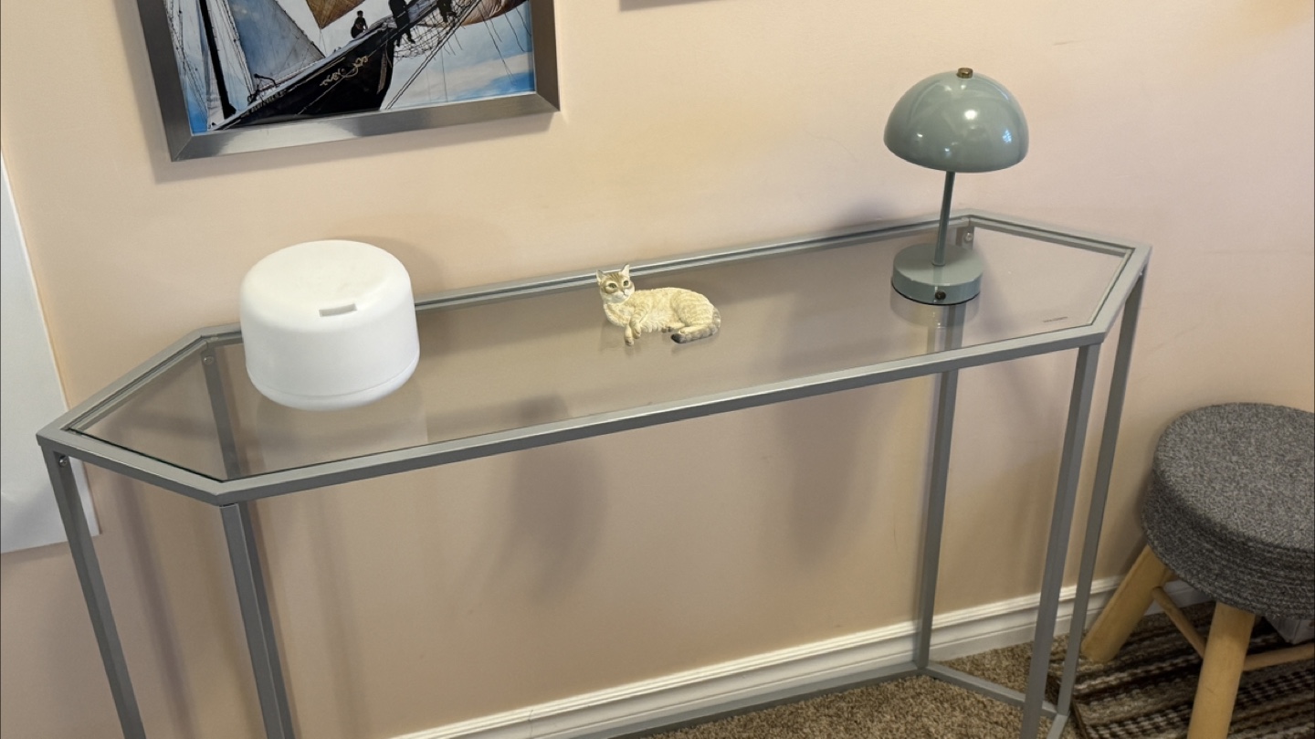 Console Table - Glass Top, Silver Frame - photo 3