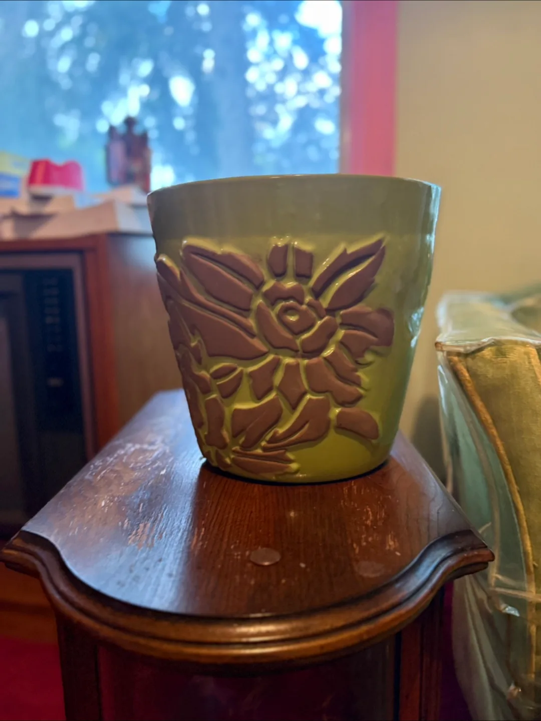 Green Floral Ceramic Planter image indicator(2)