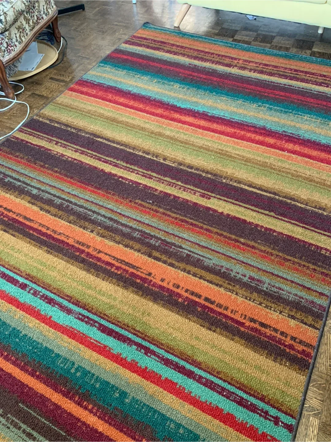 Striped Area Rug, Multi-Colour thumbnail