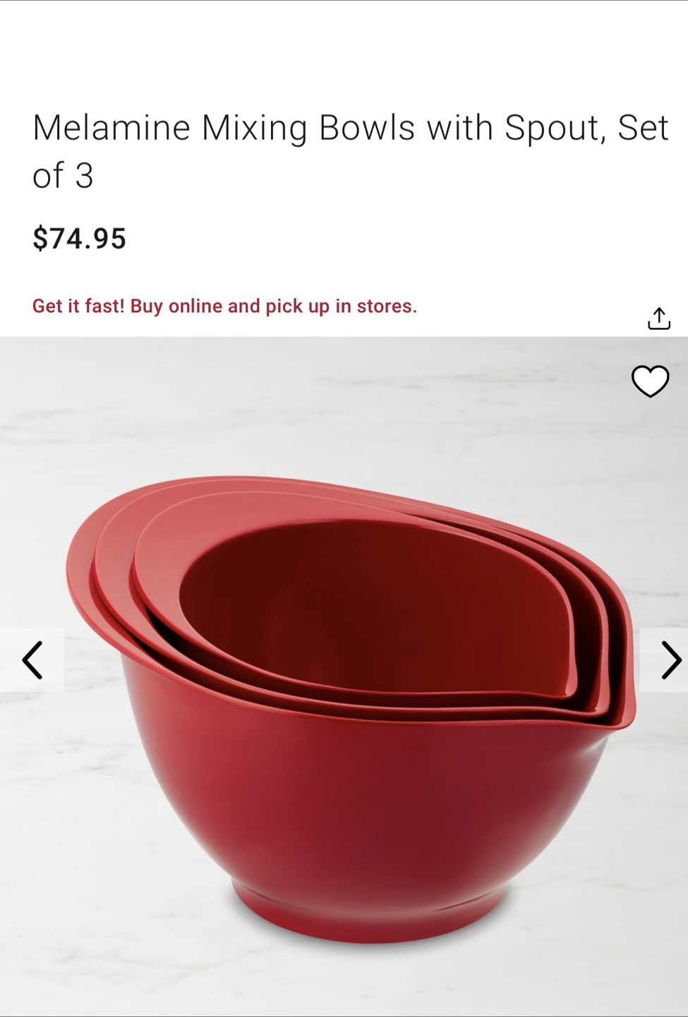 Melamine Mixing Bowls with Spout, Set of 3