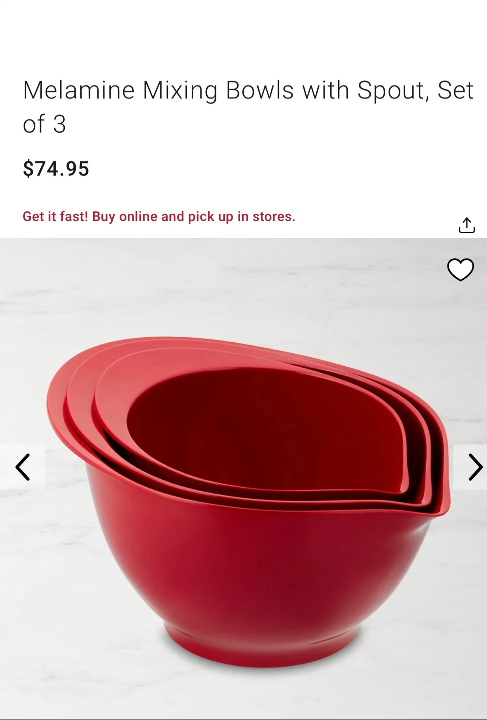 Melamine Mixing Bowls with Spout, Set of 3