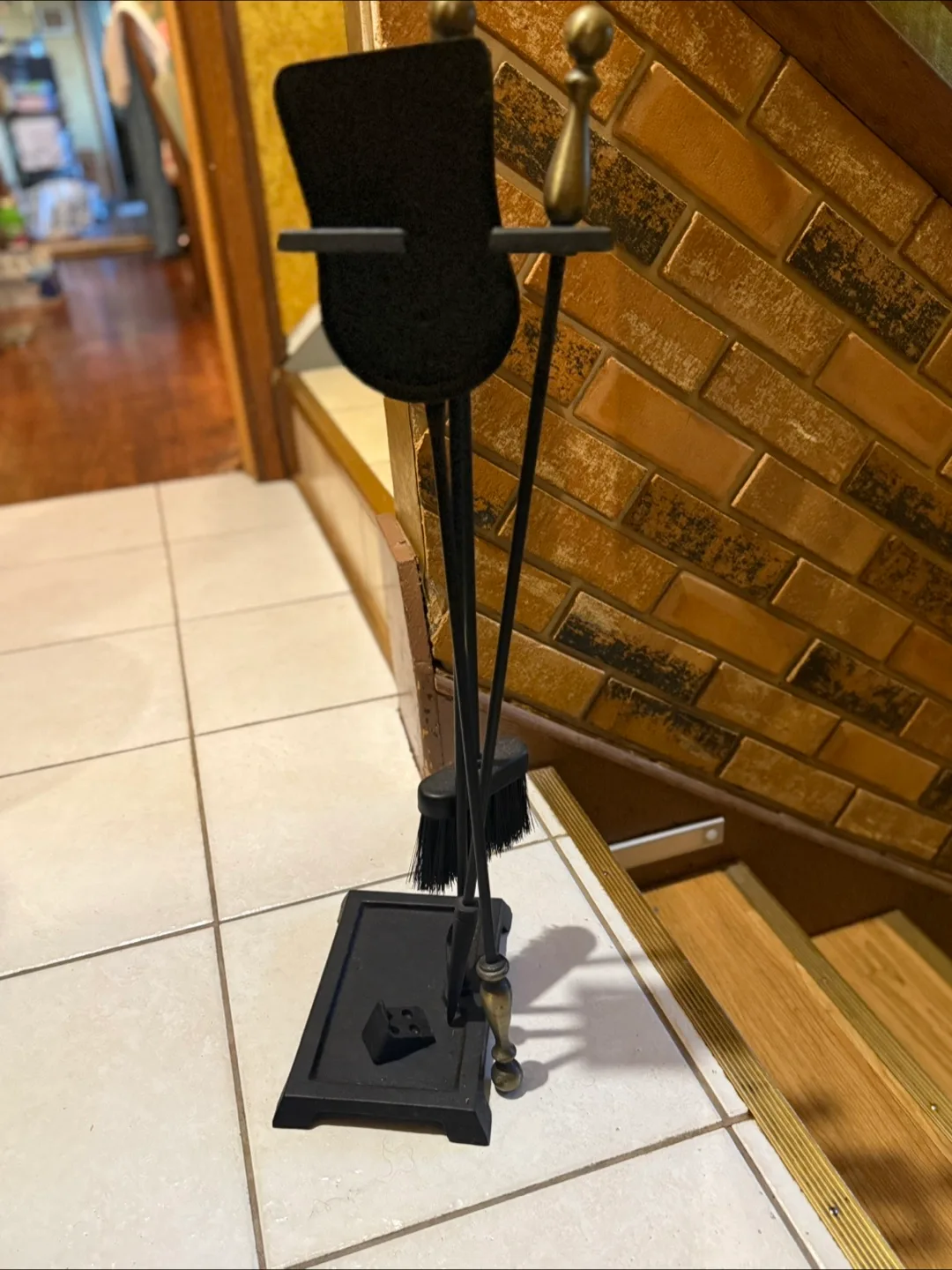 Fireplace Tool Set - Black Metal ANTIQUE image indicator(2)