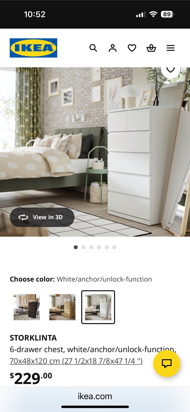 IKEA STORKLINTA 6-Drawer Chest, White - photo 2