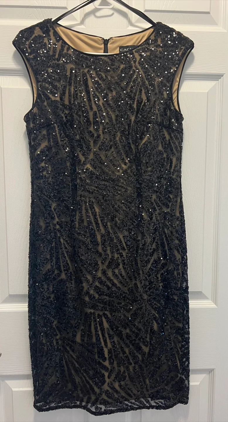 Cachet Black Sequin Dress - Size 8 thumbnail