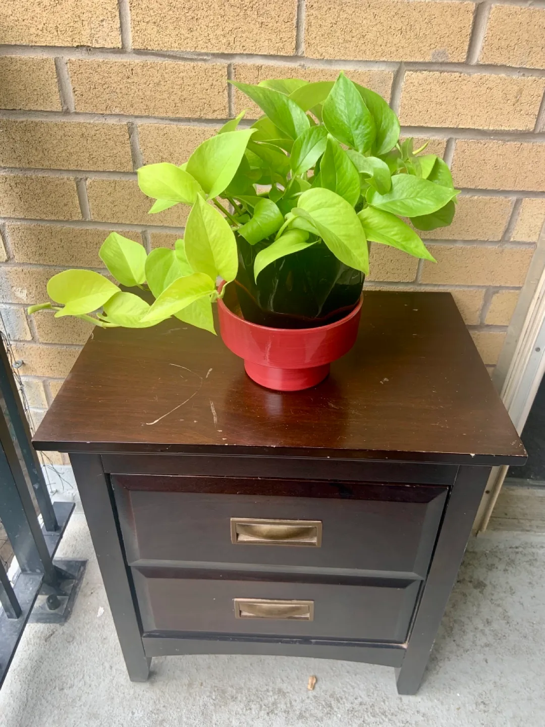 Dark Brown Nightstand with Two Drawers image indicator(3)