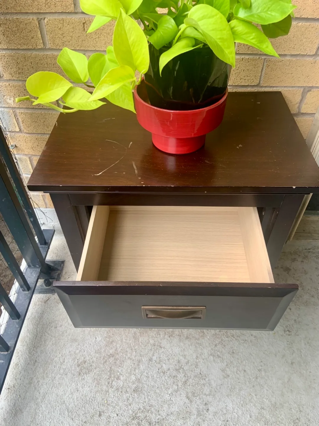 Dark Brown Nightstand with Two Drawers image indicator(2)