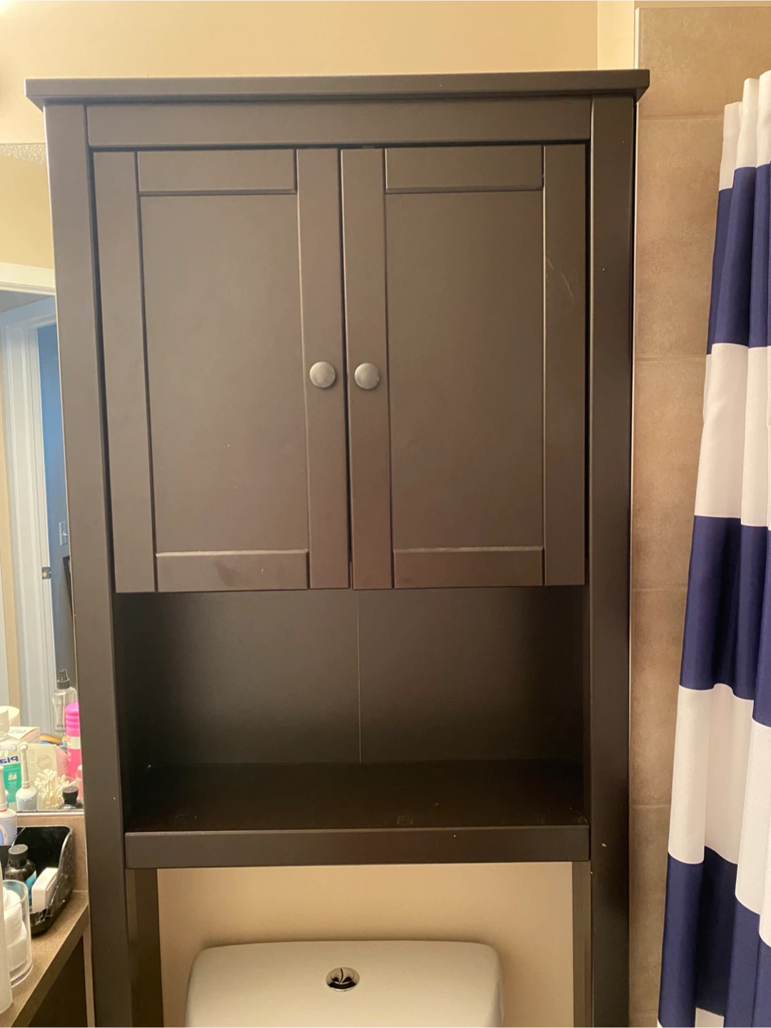 Dark Brown Bathroom over the toilet Cabinet