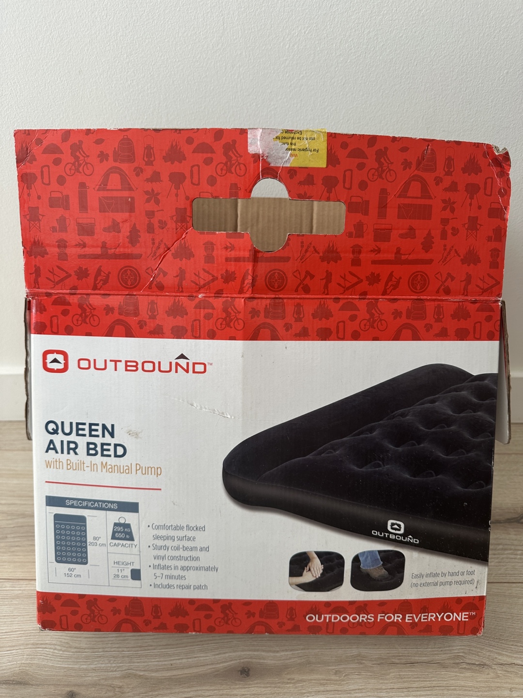 Outbound Queen Air Bed w/ Manual Pump - in Box